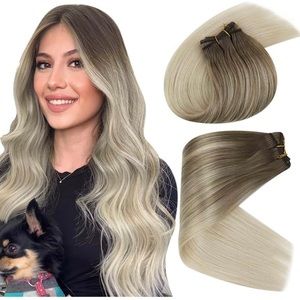 Sunny Blonde Ombre Hair Extensions Wefts 24Inch Sew In Hair Extensions